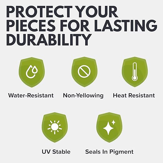 Acrylic Sealer for Concrete & Cement Crafts – Low Gloss, Non-Toxic, Water Resistant, Food Safe – Compatible with Jesmonite – (32oz)