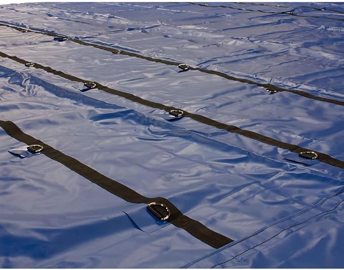 Mytee Products 2 Pack 20' x 27' Flatbed Truck 18 Oz Lumber Tarp with 6 FT Drop - Blue Heavy Duty Vinyl Waterproof Tarp for Trailers to Protect Cargo from Wind, Rain, Snow and Sun