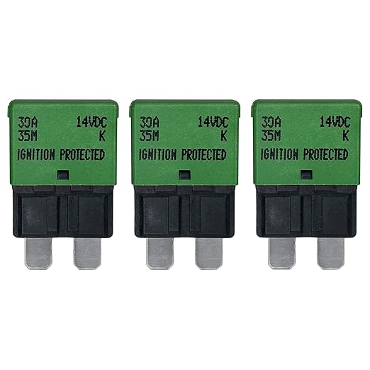 Auto Reset ATC/ATO 30 Amp Circuit Breaker Fuse for Automotive Marine RV Car Truck Audio Battery Protection Automatic Reset | Low Profile (30A, 3 Pack)