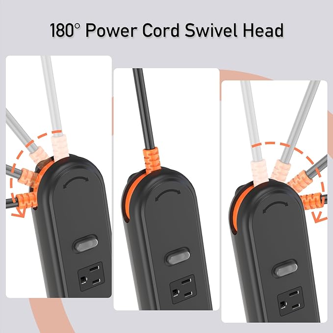 Outdoor Power Strip Weatherproof, KPQ IPX6 Waterproof Surge Protector with 4 Wide Outlets, 2 USB A & 1 USB C, 10FT Heavy Duty Extension Cord for Home, Office, Dorm, Patio, FCC UL Listed