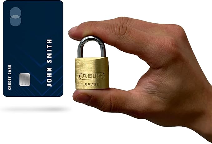 ABUS 55/30 2 Pack Small Solid Brass Padlock with 2 Keys for School, Gym, Cabinet 1 9/64in (30mm) Wide, Keyed Alike