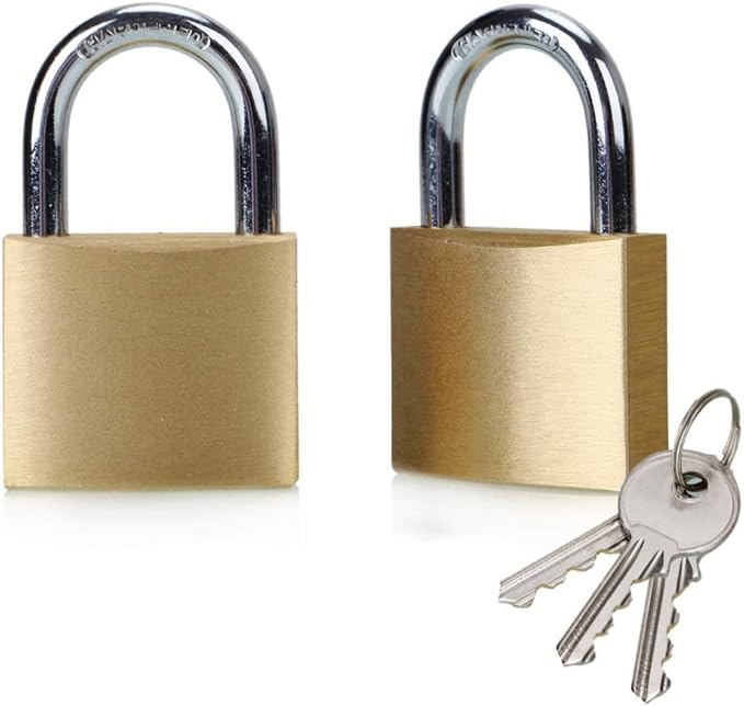 ABRAFOX Solid Brass Same Keyed Padlock keyed Alike Lock-(1-9/16 inch 40mm) 2pack