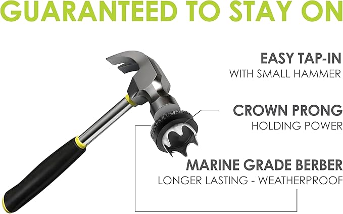 Gorilla Outdoor 1 inch Furniture Feet Floor Protectors/Weatherproof Berber Glides (Set of 8) Hammer On Furniture Pads for Outdoor & Indoor Use