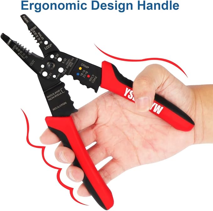 Wire Stripper, 3rd Generation Wire CrimpingTool, 8IN Professional Wire Strippers Cutter for Stripping, Cutting, Sharpening, Cable Cutting from 10-22 AWG