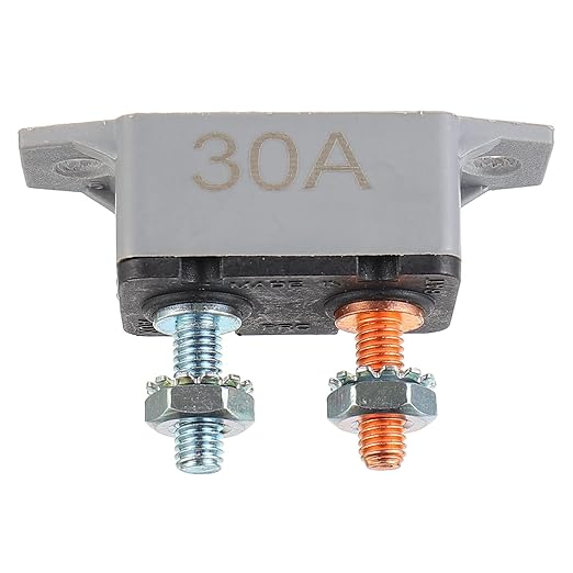30A 12V-24V Automatic Reset Circuit Breaker with Cover Stud Bolt for Battery Chargers Trucks Car Engines and More(2pcs)
