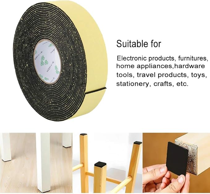 High Density Foam Insulation Tape Adhesive, Seal, Waterproof, Plumbing, HVAC, Weather Tape for Windows, Pipes, Cooling, Air Conditioning, Weather Stripping for Doors (33Ft x 1/8'' x 1'')