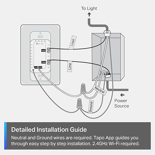TP-Link Tapo Matter Smart Dimmer Switch: Voice Control w/Siri, Alexa & Google Assistant, UL Certified, Timer & Schedule, Easy Guided Install, Neutral Wire Required, Single Pole, Tapo S505D(2-Pack)