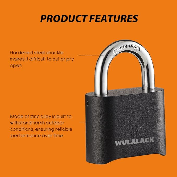 Combo Lock, Heavy Duty Outdoor Combination Lock Weatherproof, Combination Padlock for Outdoor Use