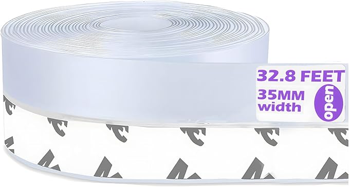 Weather Stripping Door Seal Strip for Gaps, Silicone Draft Stopper Adhesive Tape for Sliding Doors, Windows, Shower Glass, Soundproof Seal for Home Insulation, 32.8ft Roll