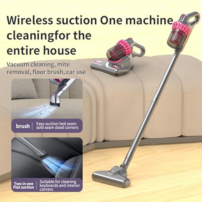 PATO Cordless Vacuum Cleaner,Stick Vac with LED Screen,4 in 1 Mattress Vacuum, 1500mah Battery, Strong Suction,Suitable for Bed, car, Sofa, Carpet, pet Hair,Hardwood Floor