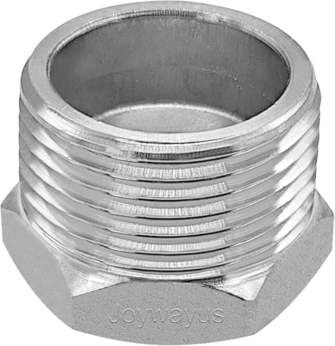 Joywayus Stainless Steel Hex Head Bushing Reducer Pipe Fitting 1 NPT Male × 1/4 NPT Female (Pack of 2)