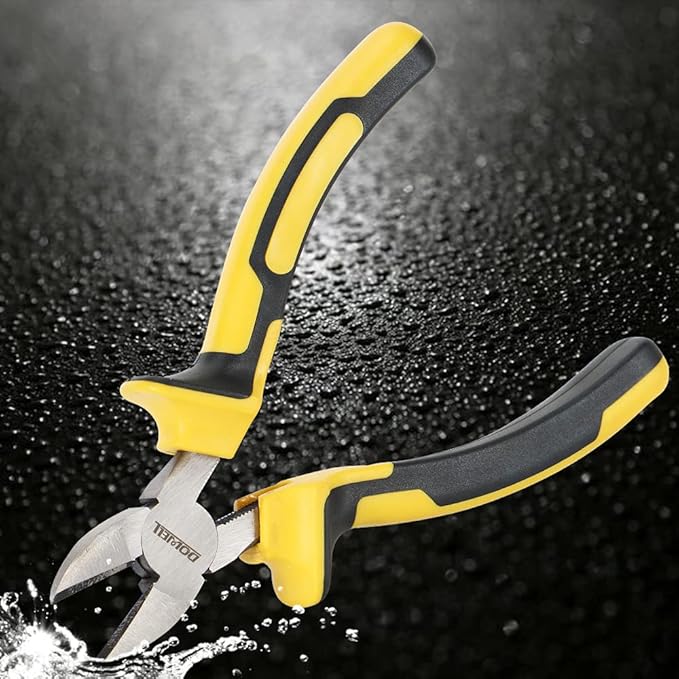 DOWELL Diagonal Cutting Pliers 6 Inch Diagonal Cutters Wire Cutters Durable Nickel Chromium Steel Construction for Electricians and Homes