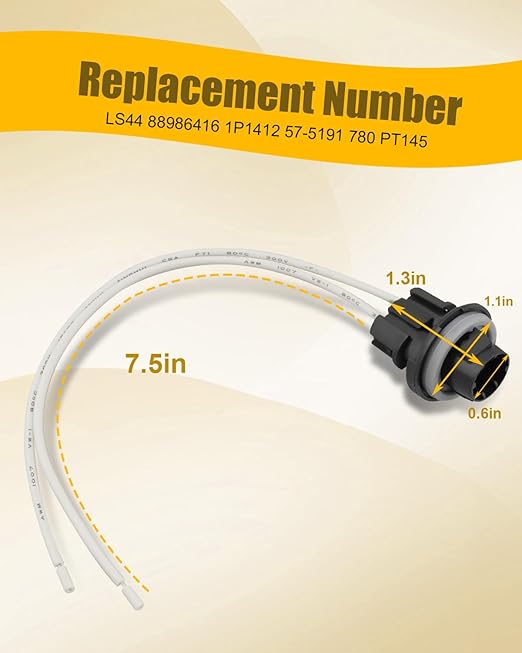 LS44 Bulb Socket Multi-Purpose Lamp Light Fit for Chevrolet GMC Buick Cadillac Oldsmobile Pontiac Saturn, for Tail Light Socket&License Plate Light Socket&Fog Light Socket