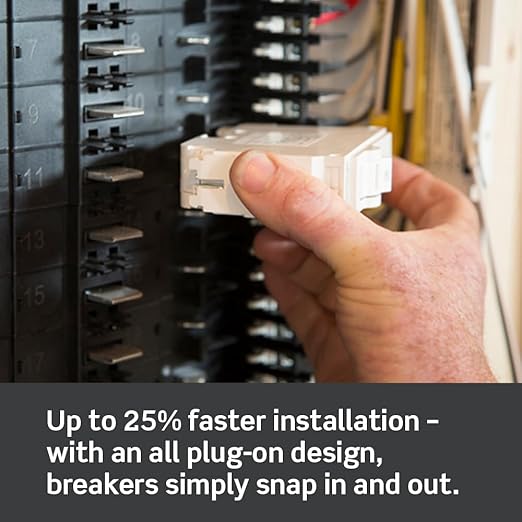 Leviton LSPD2-T Surge Protective Device with Two 20A 1-Pole Plug-On Standard Branch Circuit Breakers, Thermal Magnetic, 120/240 VAC, White (Pack of 5)