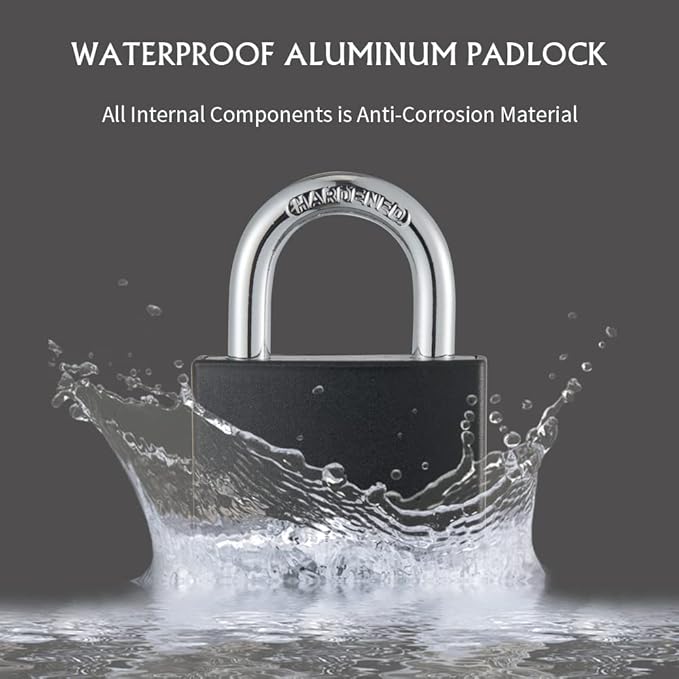 Covered Aluminum Padlock with Key, 8 Pack 1-9/16" Padlocks with Same Key,Key Lock for Outdoors