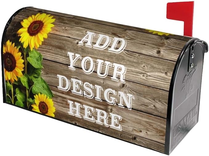 Personalized Mailbox Covers Custom Picture/Photo/Text Magnetic Standard Size Mailbox Wraps Post Letter Box Cover for Garden Yard Outdoor Decorations-6