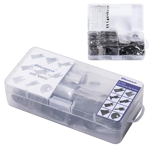 Bionso 40 PCS Oscillating Saw Blades, Premium Multitool Kit for Wood Metal Plastics, Tool Blades Fit Dewalt Worx Rockwell Wen Milwaukee Makita Ryobi Bosch Fein Porter Genesis Black