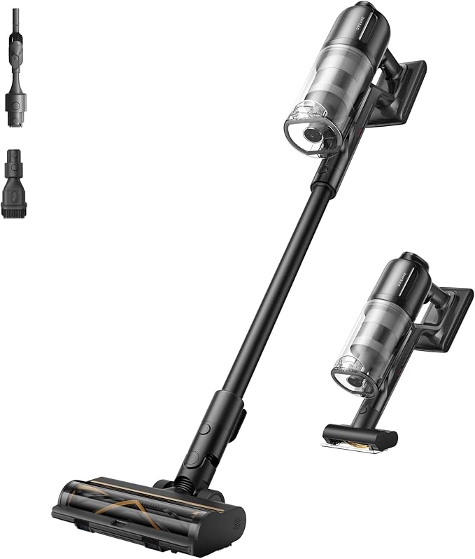 DREAME Cordless Stick Vacuum Cleaner Z30 Essential, 210AW Suction with Big Dust Cup, Up to 90 Mins, 99.99% Filtration Efficiency, HEPA H14 Filter, Dust Reveal Technology, Multi-Surface Vacuuming