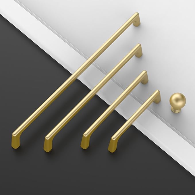 10 Pack 6.25 Inch Gold Cabinet Handles - Kitchen Hardware Pulls for Cabinets