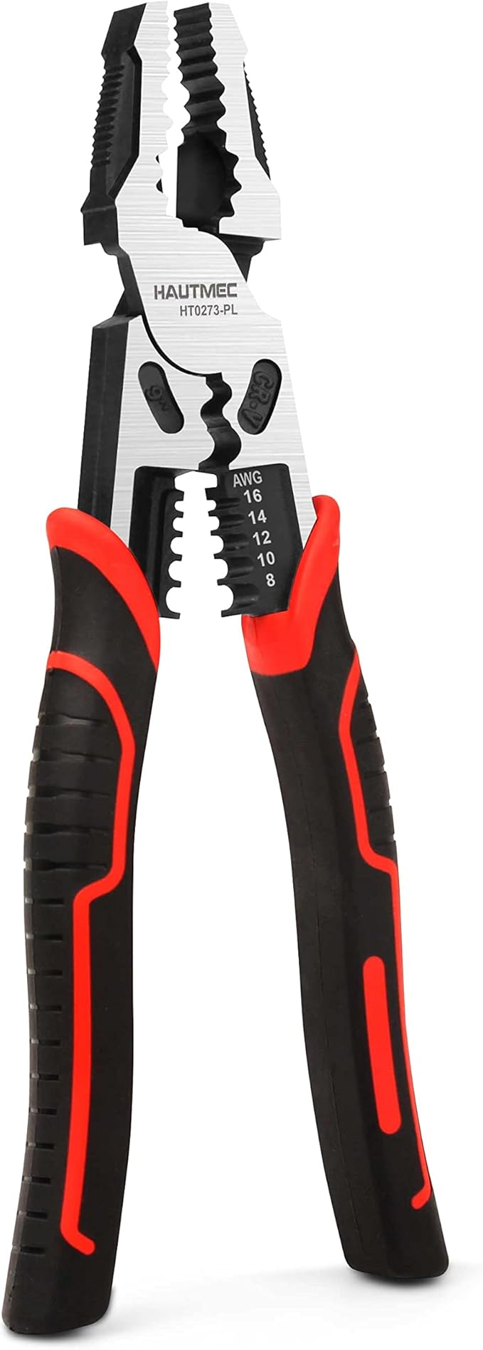 HAUTMEC 9" Linesman Pliers,High Leverage Combination Pliers 4 in 1 Multifunctional Heavy Duty Lineman Tools HT0273-PL