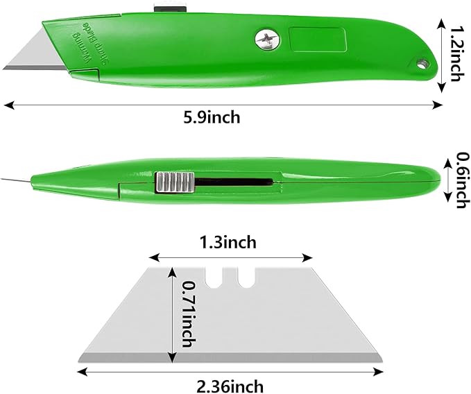 DIYSELF 30 Pack Box Cutter Heavy Duty Aluminium Shell Utility Knife | SK5 Steel Sharp Blade | Retractable Knife for Cutting Cartons Ropes and Cardboard | Home and Office Use (Green)