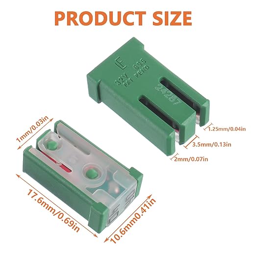 40A 32V Mini Slotted Automotive MCASE Shaped Cartridge Fuse Kit(Pack of 10pcs,40A)