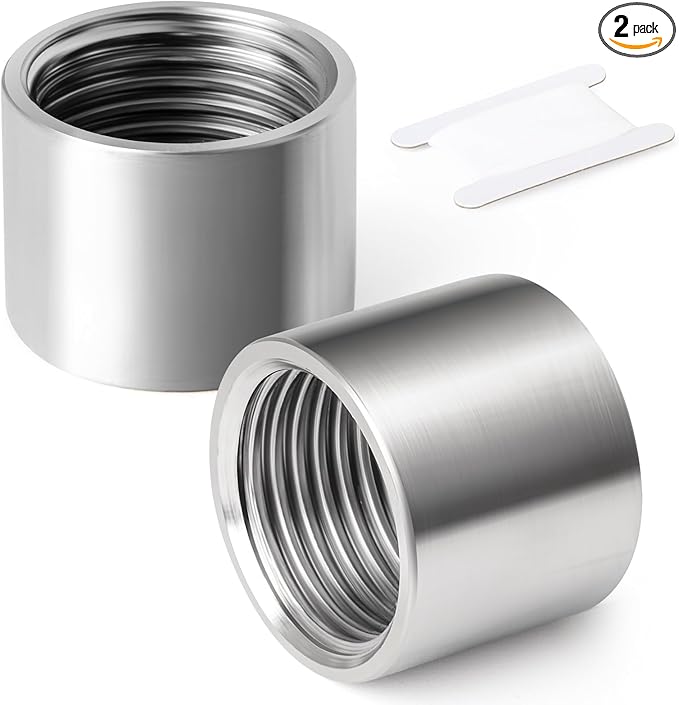 TAISHER 2PCS 304 Stainless Steel Cast Pipe Fitting, Coupling, 1-1/2" x 1-1/2" NPT Female Threaded