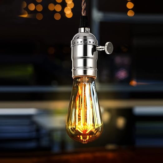 DiCUNO Lamp Turn On/Off Switch Knobs Replacement, Metal Lamp Switch Knob for Universal Light Socket, Standard Size, Chrome Color,4 Packs