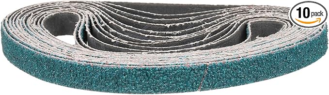 1/2 x 18 Inch Sanding Belt, 10 Pcs 40 Grit Zirconia Knife Sharpener Belts Work Sharpening for Belt Sander Knife Carving Tool Metal Working