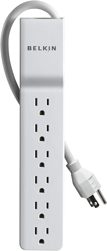 Belkin 6-Outlet Home and Office Power Strip Surge Protector, 4ft Cord