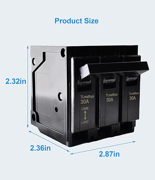 Q330 30-Amp Three Pole Type QP Circuit Breaker Plug-in Mount Standard MCB Thermal Magnetic Protection, 10KA 120/240V, Compatible with Siemens PL and ES Series Load Centers(3P 30A)