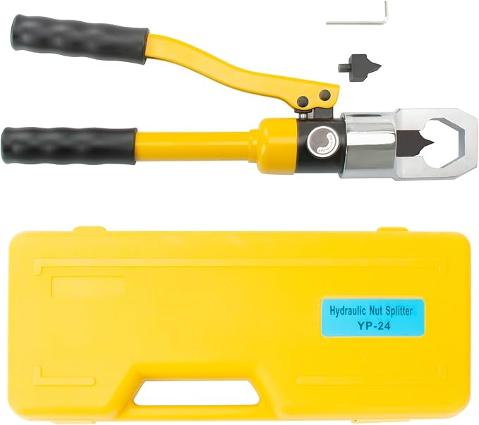 Hydraulic Nut Splitter Tool, Max 10t Force Suitable for Breaking & Removing Damaged Rusty Broken Heavy Duty Nut (Range: M8-M24) Independently in Hand-Power