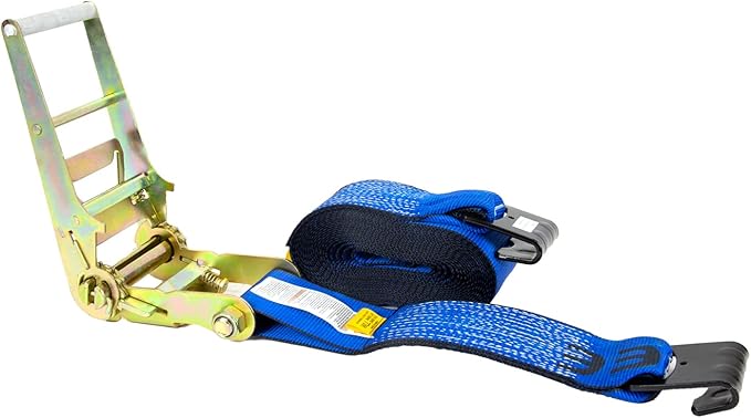 Mytee Products (2 Pack Ratchet Tie-Down Straps with Flat Hooks, 4" x 30' Ratchet Straps Blue | 16,200 Lbs Breaking Strength | TieDown Ratchet Straps for Flatbed, Truck, Trailers Pickup