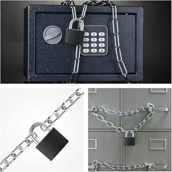 Covered Aluminum Padlock with Key, 8 Pack 1-9/16" Padlocks with Same Key,Key Lock for Outdoors