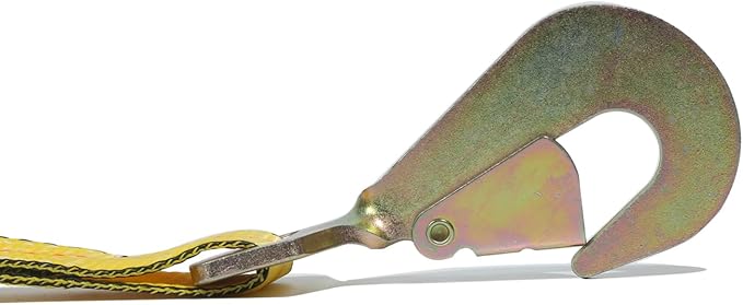 4 Pack 2” Heavy Duty Car Ratchet Tie Down Kit with Snap Hooks-Break Strength 10,000lbs-Working Load 3,333lbs-Includes 36” Axle Straps with D-Ring(Yellow)