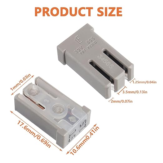 15A 32V Mini Slotted Automotive MCASE Shaped Cartridge Fuse Kit(Pack of 10pcs,15A)