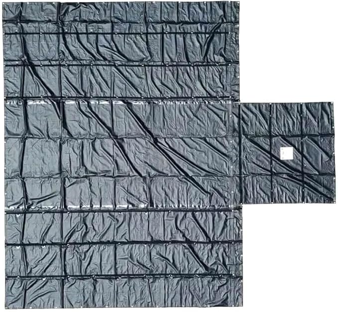 Mytee Products 2 Pack Truck Flatbed Trailer Tarps Combination Lumber Tarp 24x27 (8' Drop) - Black