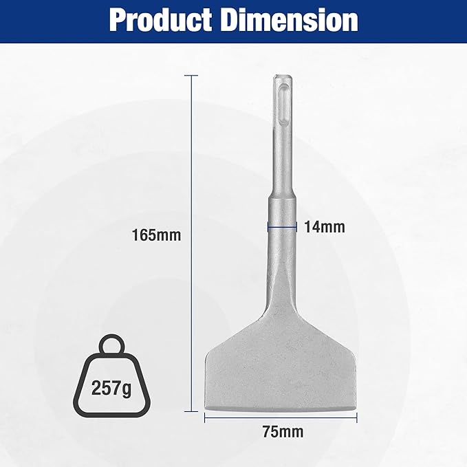 WORKPRO 3-inch SDS Plus Chisel, Cranked Angled Bent Tile Removal Chisel for Tile, Laminate Floor, Wall Moldings, Compatible with SDS-Plus Tools