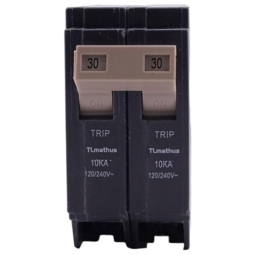 30 Amp Double Pole Breaker Plug on Mount Standard Miniature Circuit Breaker Thermal Magnetic Protection, 10KA 120/240V, Suitable for Various Brands of Load Centers
