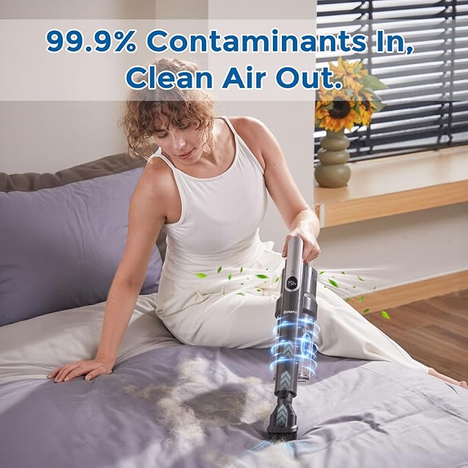 Cordless Vacuum Cleaner Ultra-Lightweight, Pet Vacuum Cleaners for Home with Powerful Suction, Stick Vacuum Cordless Rechargeable, Household Vacuum for Hardwood Floor, Carpet, Pet Hair, Car