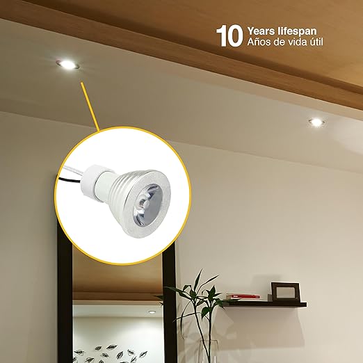 Light Socket Converter E26 E27 to GU10 Adapter with 10.2 Inch Extension Cable, Ceramic Lamp Holder with Heat Resistant Silicone Wire for LED or Halogen Bulbs