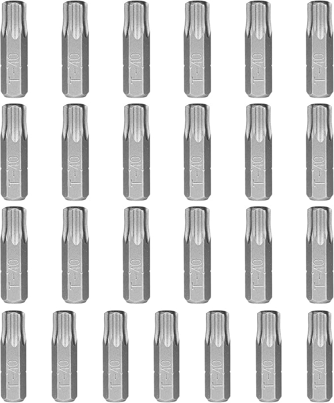 HPHOPE T40 Screwdriver Bit Set, Torx Bits T40, 1/4" Hexagon Bit (Length: 1", 25 Pack)