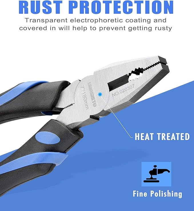 6-Inch Linesman Pliers with heavy Duty Nickel Chromium Steel Construction