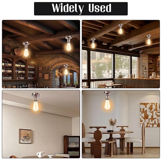 E26/E27 Screw Head Light Socket 100-240V Vintage Ceiling Light Wall Lamp Bulb Holder Socket for Hallway,Kitchen,Basement,Garage,Bar,Restaurant (Bronze)