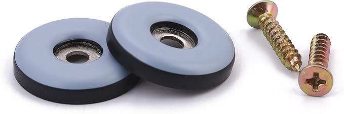 1" Screw on Furniture Glides Sliders-Furnigear PTFE (Teflon) Chair Leg Movers Sliders for Carpet and Hardwood Surface - Move Your Furniture Easy & Safely - Best Floor Protector (40pack)