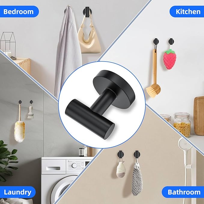 Matte Black Bathroom Accessories Set,10-Piece Bathroom Hardware Set,SUS304 Stainless Steel Towel Bar Set-Wall Mounted Towel Bar,Towel Holder-23.6 Inch