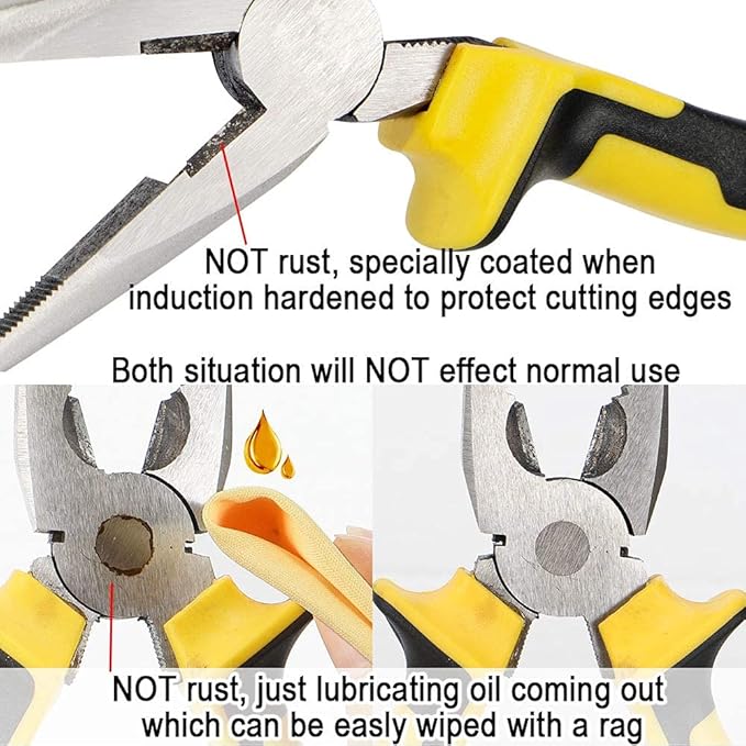 DOWELL 6 Inch Long Nose Pliers Needle Nose Pliers with Wire Cutter Nickel Chromium Steel Construction Professional Handle