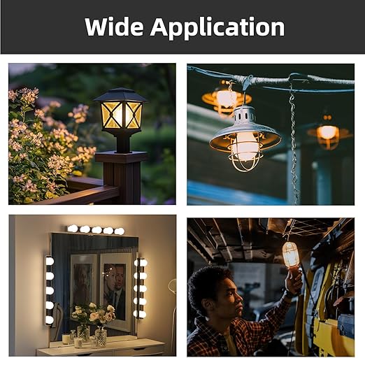 4-Pack E26 Ceramic Light Sockets - 600V 660W Heat-Resistant Lamp Holder with 2-Hole Flange Mount & 6" 18AWG Wire for Garage/Closet Ceiling Lighting (White)