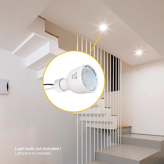 Light Socket Converter E26 E27 to GU10 Adapter with 10.2 Inch Extension Cable, Ceramic Lamp Holder with Heat Resistant Silicone Wire for LED or Halogen Bulbs