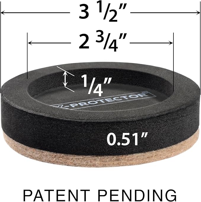 Felt Furniture Sliders for Hardwood Floors X-PROTECTOR 8 PCS 3 ½” - Furniture Slider with Unique Design - Heavy-Duty Furniture Movers for Hard Surfaces - Felt Sliders - Move Your Furniture Easily!